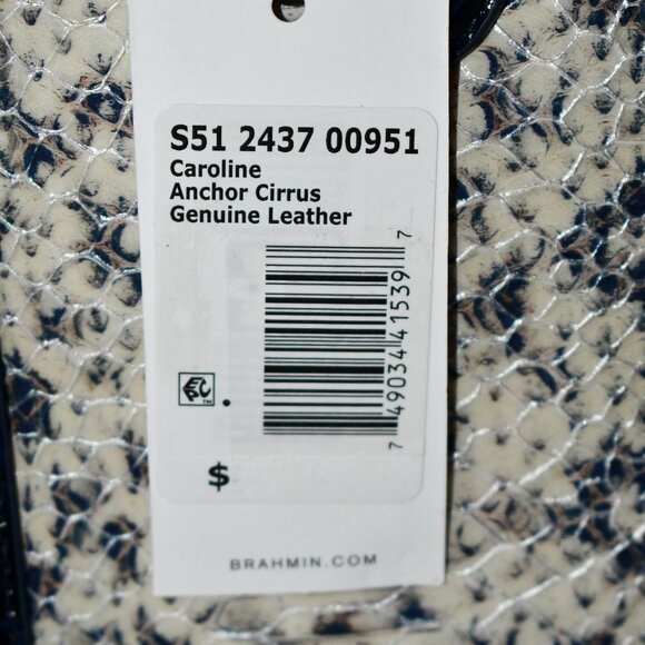 BRAHMIN Anchor Cirrus Contrast Trim Caroline Satchel in Anchor #S512437 00951 NW - Picture 3 of 10